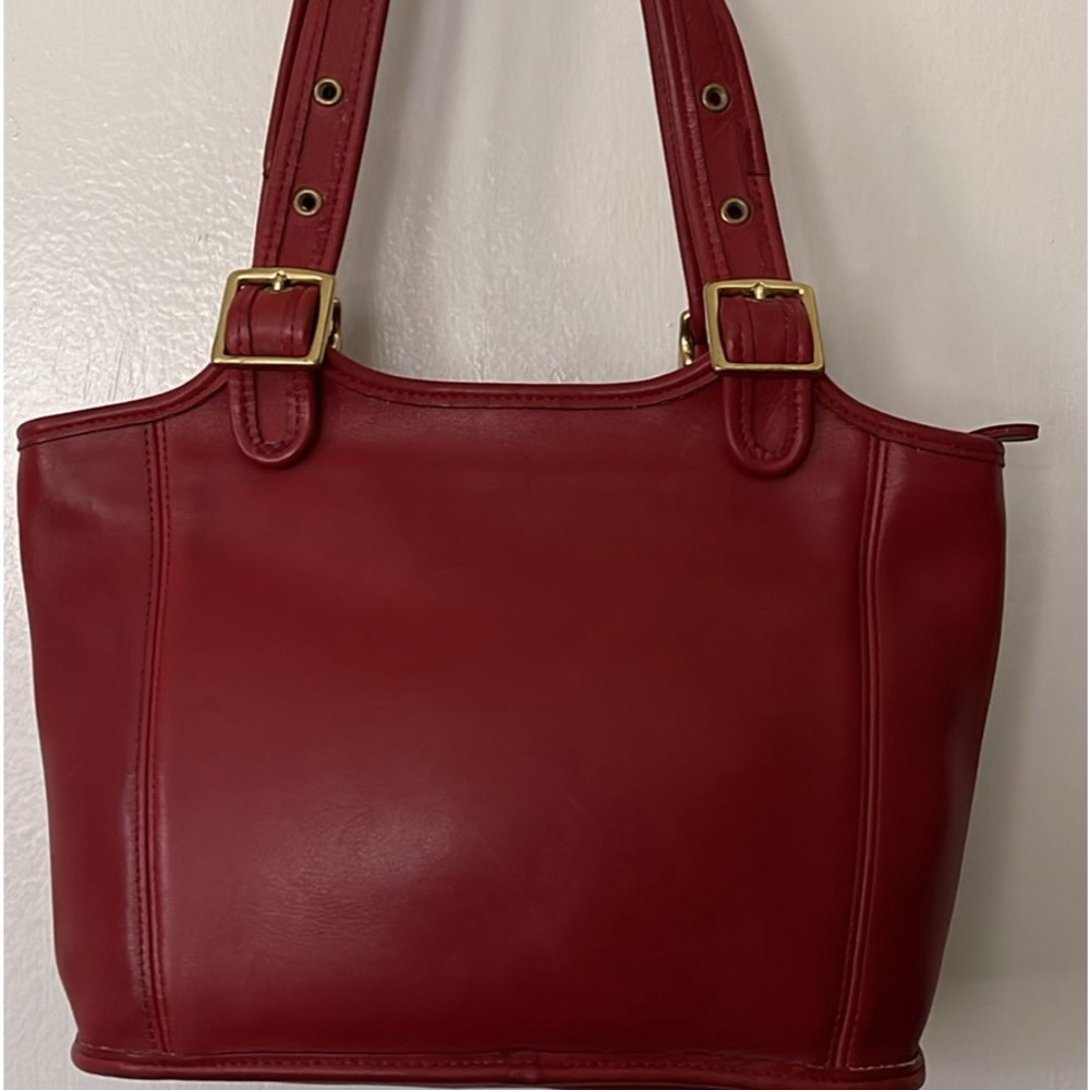 Vintage Coach Red Leather Tote #9086